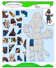 Puzzle Kes Yapıştır Çalışma Sayfaları